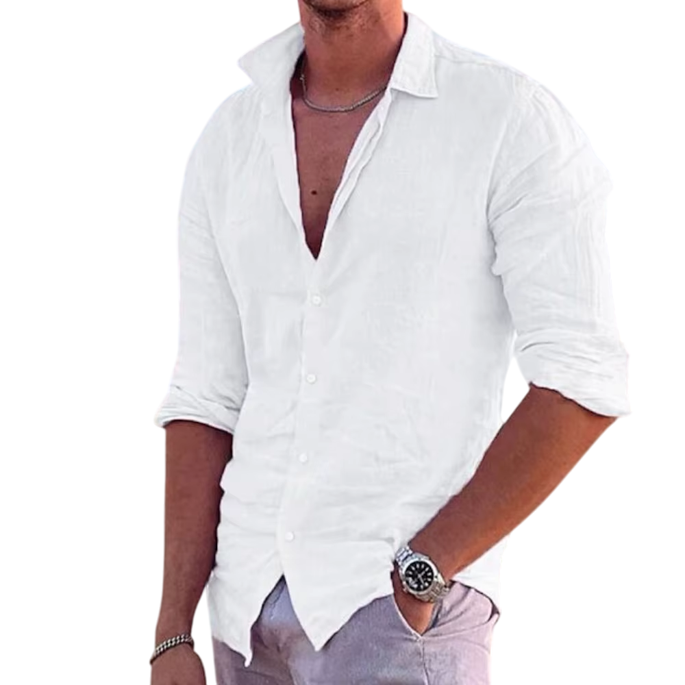 Coastal Linen Button-Up Shirt