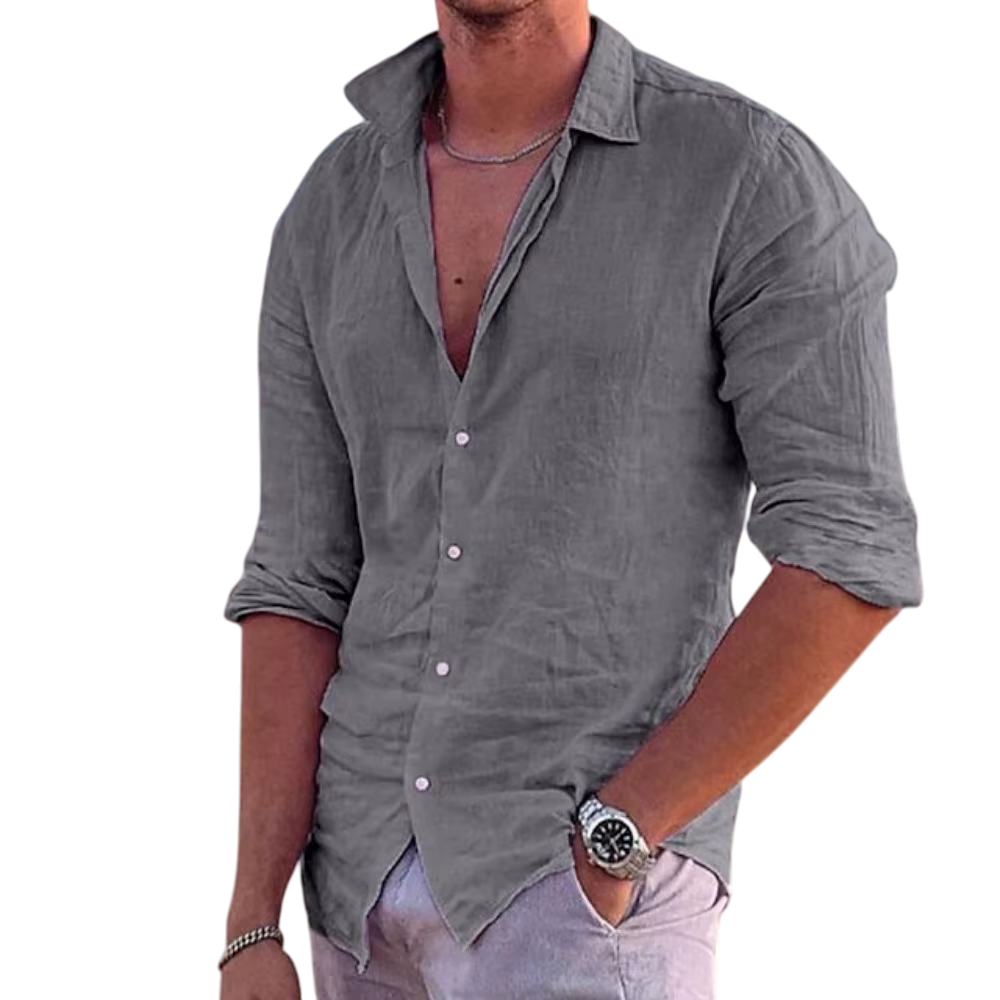 Coastal Linen Button-Up Shirt