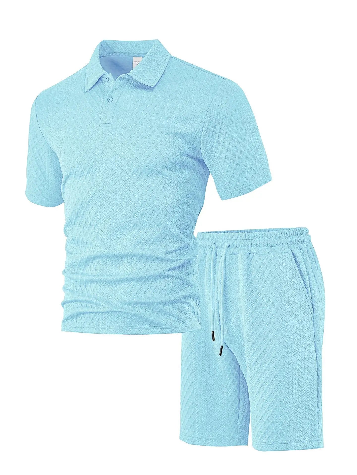 Premium Textured Polo & Shorts Set