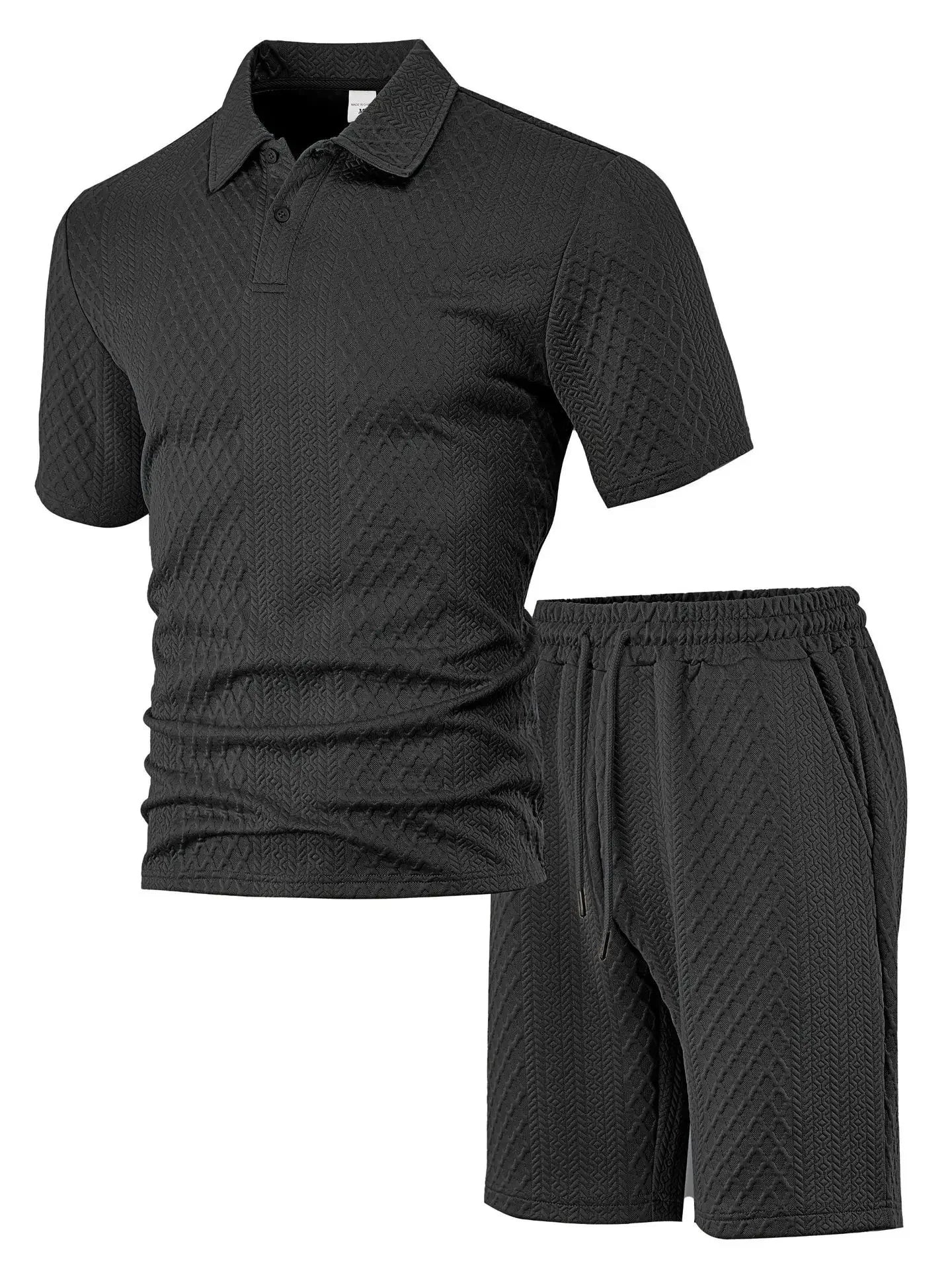 Premium Textured Polo & Shorts Set