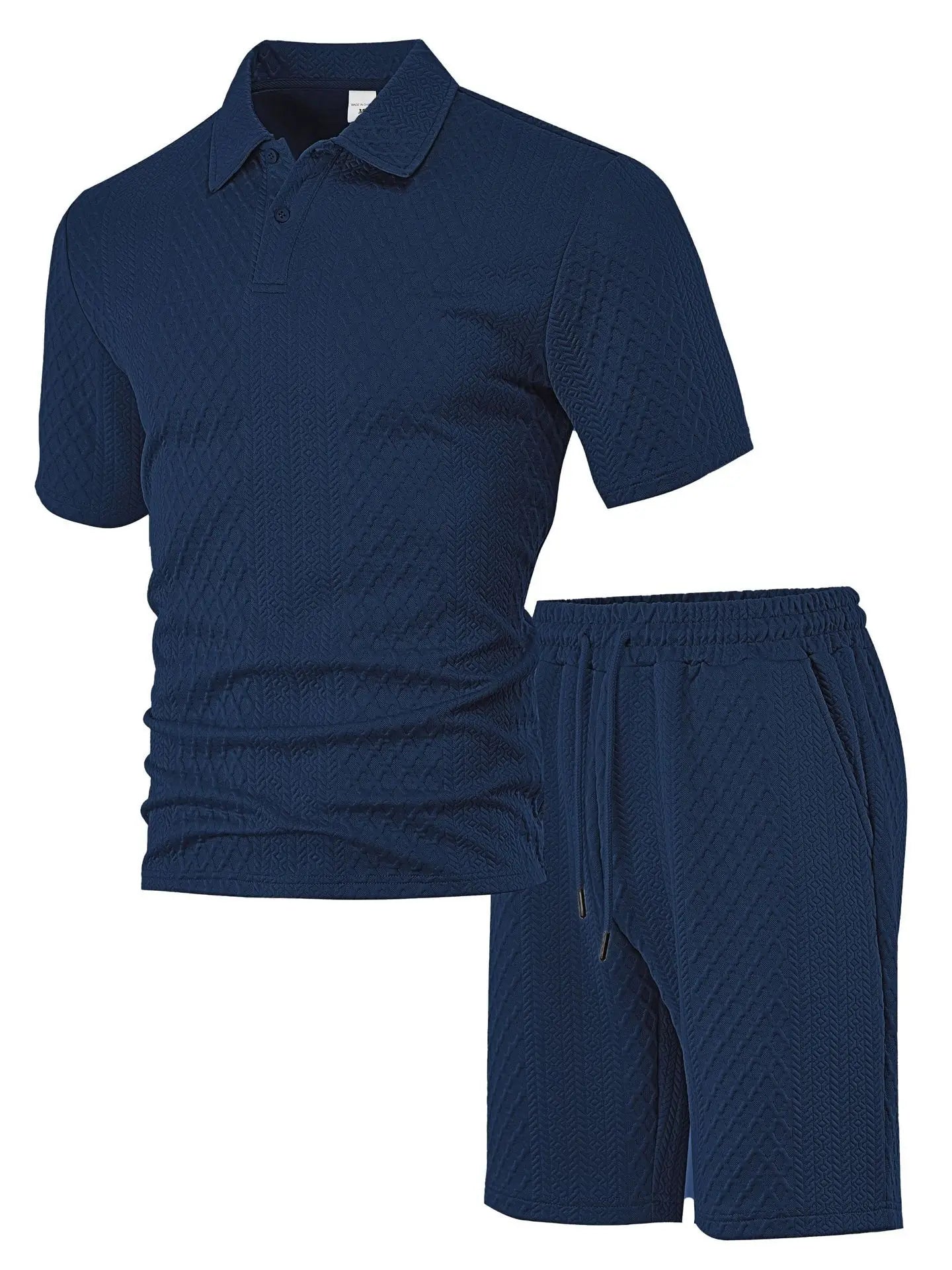 Premium Textured Polo & Shorts Set