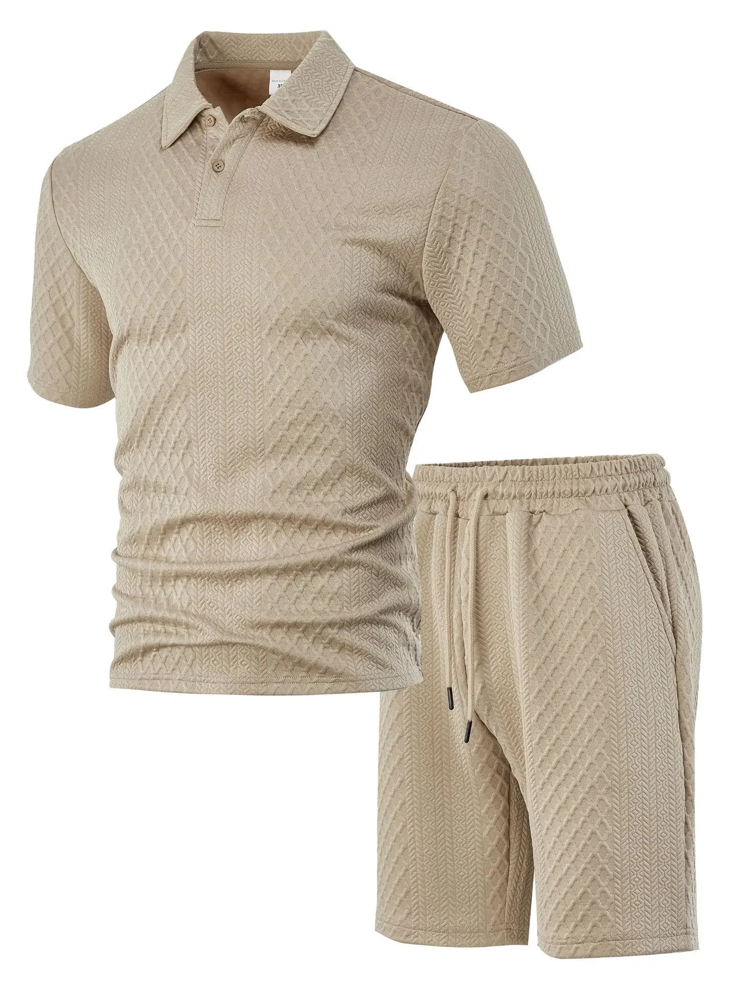 Premium Textured Polo & Shorts Set