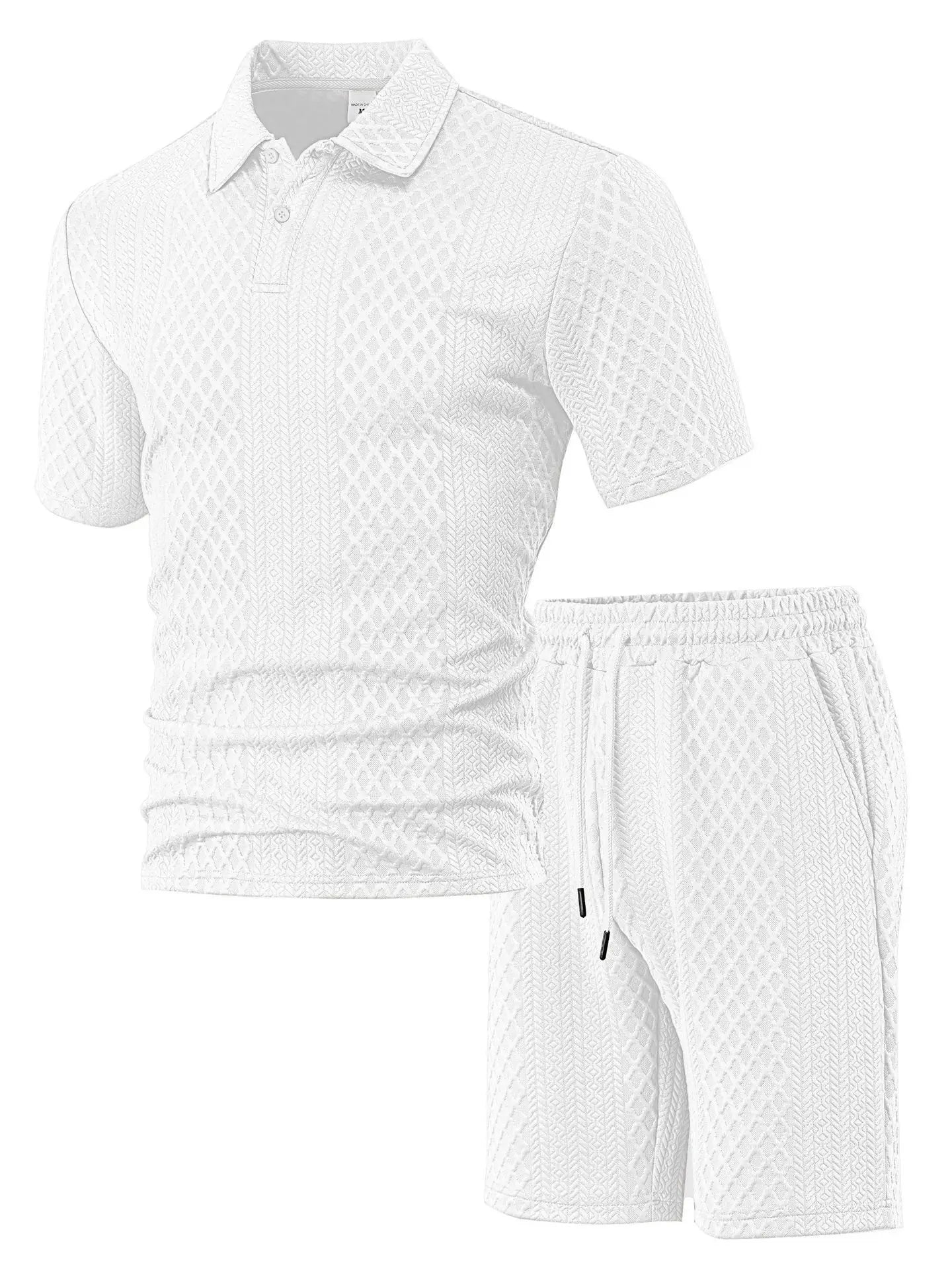 Premium Textured Polo & Shorts Set