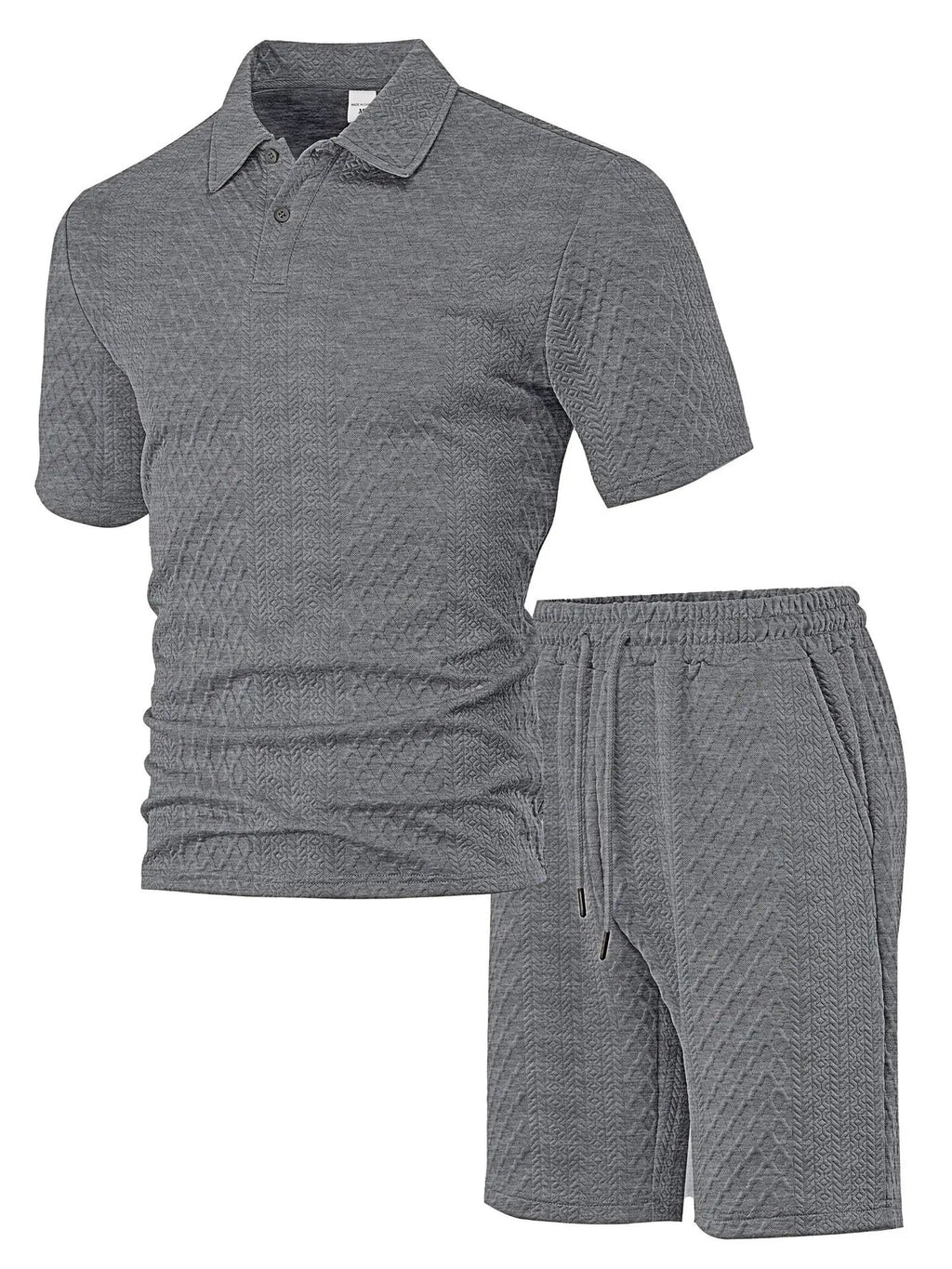 Premium Textured Polo & Shorts Set