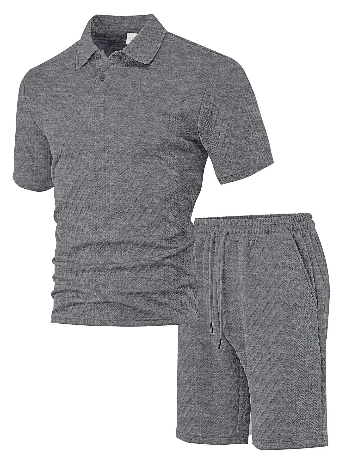 Premium Textured Polo & Shorts Set