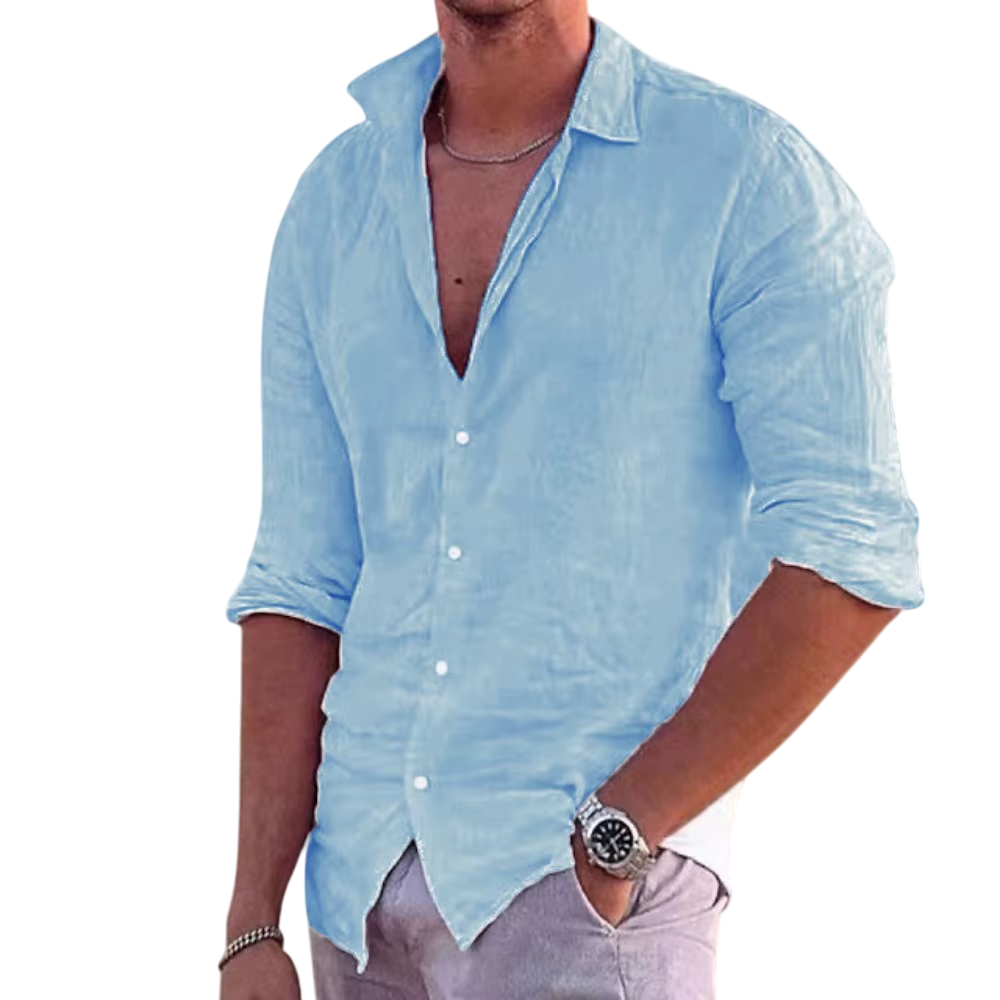 Coastal Linen Button-Up Shirt